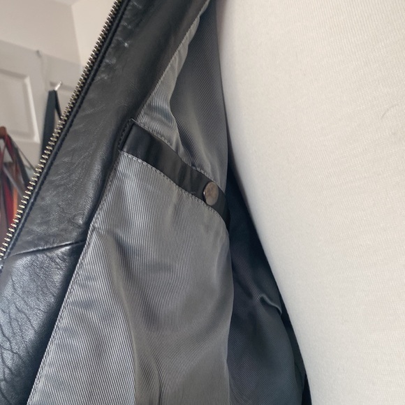 Black smooth grain leather jacket, Harley Davidson, sz L - Picture 11 of 14